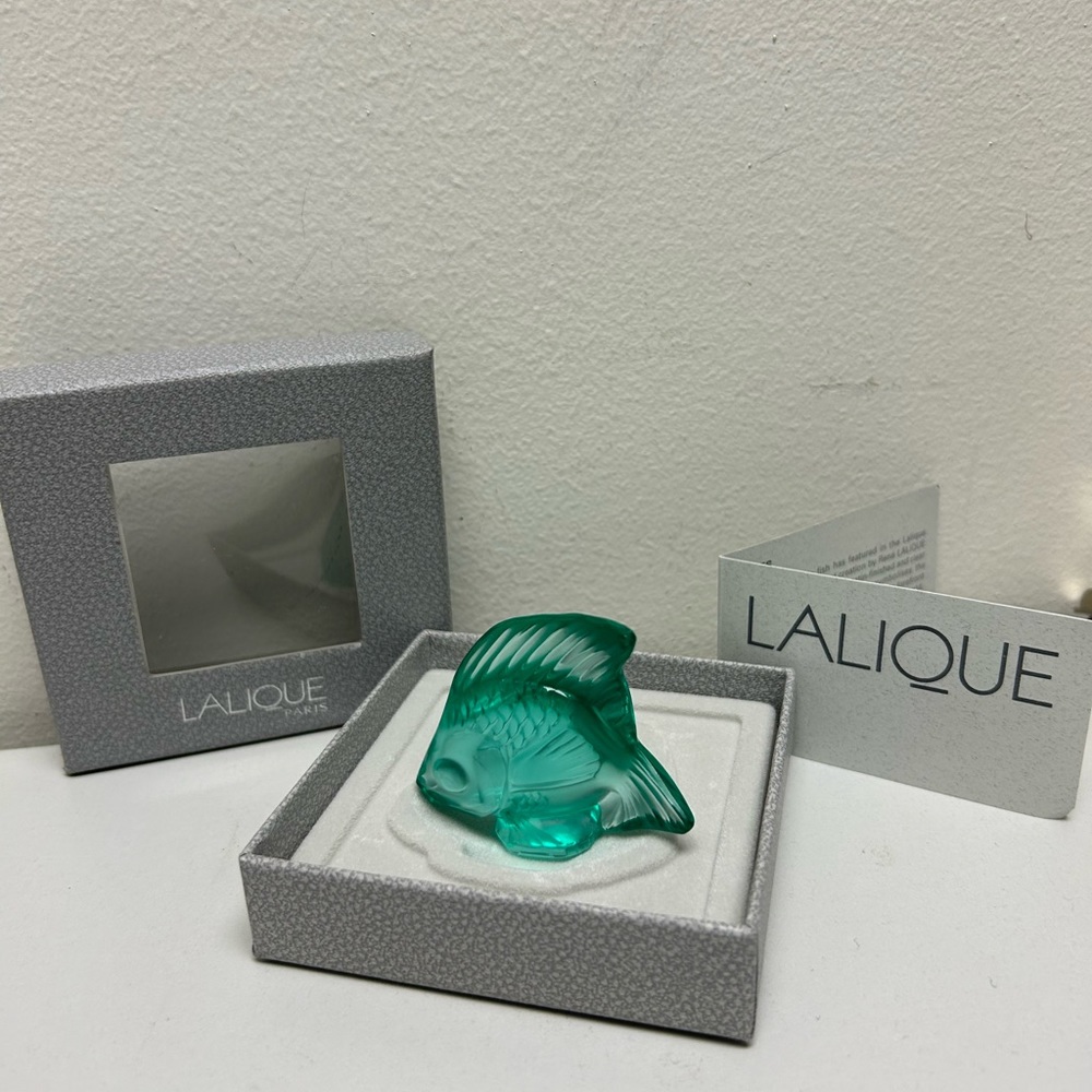 Lalique crystal fish, green
